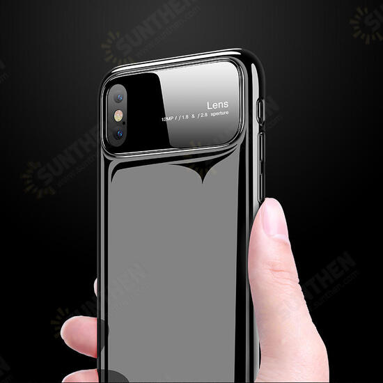 Protective Case for iPhone XS Max 6.5inch Tempered Glass Lens Protection+PC Glossy Back Cover