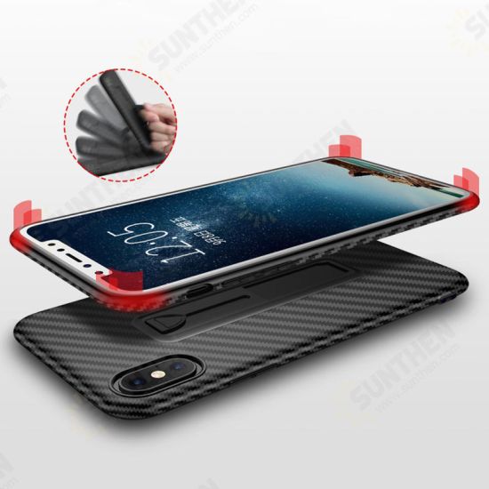 Ring Bracket Heat Dissipation Soft TPU Protective Case for iPhone X