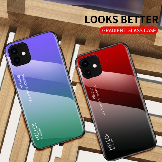 Scratch Resistant Gradient Tempered Glass Protective Case for iPhone 11 6.1 Inch