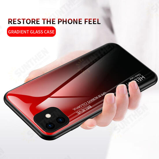 Scratch Resistant Gradient Tempered Glass Protective Case for iPhone 11 6.1 Inch