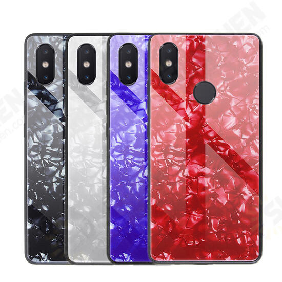 Shell Bling Glossy Tempered Glass Soft Edge Protective Case for Xiaomi Mi8 SE 5.88 inch