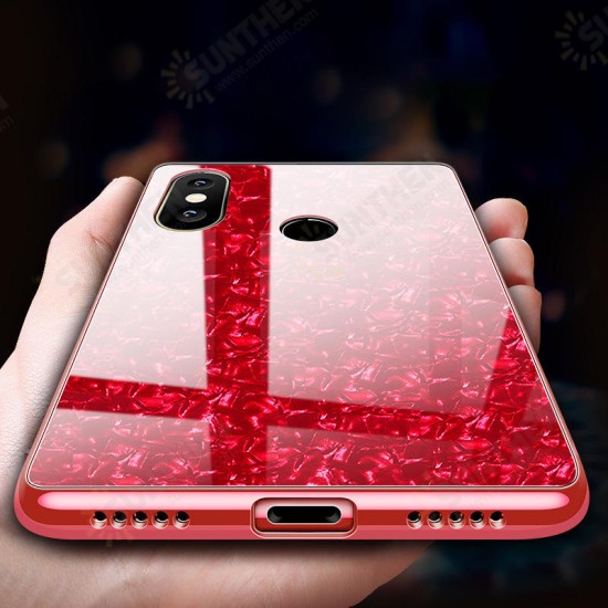 Shell Bling Glossy Tempered Glass Soft Edge Protective Case for Xiaomi Mi8 SE 5.88 inch