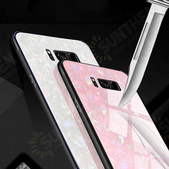 Shell Pattern Glossy Glass Soft Edge Protective Case for Samsung Galaxy S8