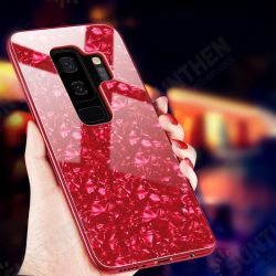 Shell Pattern Glossy Glass Soft Edge Protective Case for Samsung Galaxy S9/S9 Plus Shell Pattern Glossy Glass Soft Edge Protective Case for Samsung Galaxy S9/S9 Plus