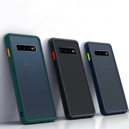 Shockproof Anti-fingerprint Matte Translucent Hard PC&Soft TPU Edge Protective Case for Samsung Galaxy S10 Plus / Galaxy S10+ 2019