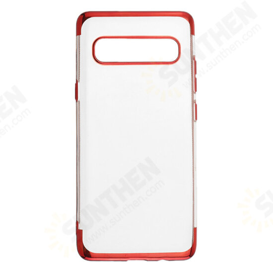 Shockproof Plating Bumper Soft TPU Transparent Protective Case for Samsung Galaxy S10 5G