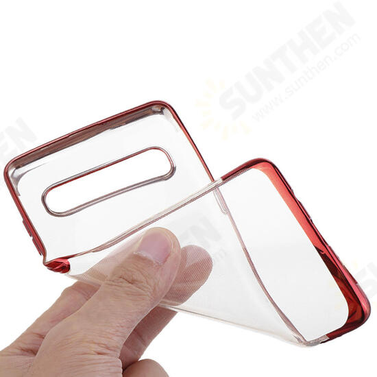 Shockproof Plating Bumper Soft TPU Transparent Protective Case for Samsung Galaxy S10 5G