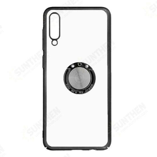 Shockproof Plating Finger Ring Holder PC Protective Case for Samsung Galaxy A50 2019