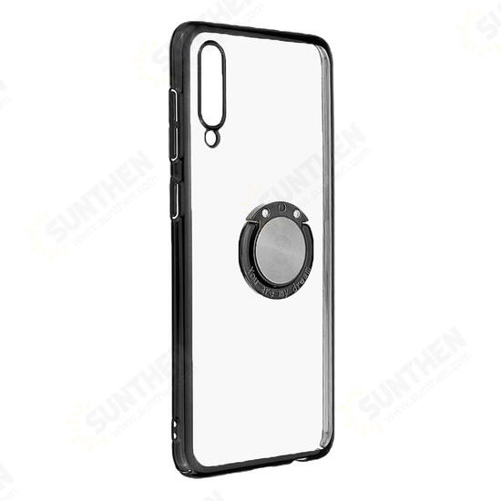 Shockproof Plating Finger Ring Holder PC Protective Case for Samsung Galaxy A50 2019