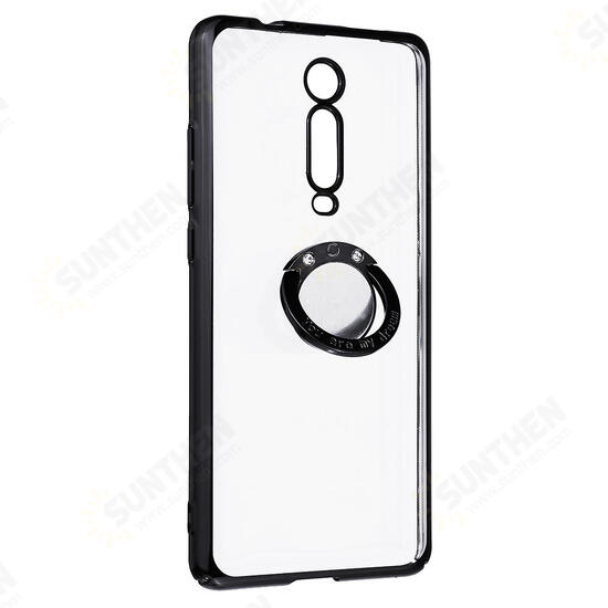 Shockproof Plating With Ring Holder Hard PC Back Cover Protective Case for Xiaomi Mi 9T / Xiaomi Mi 9T Pro / Redmi K20 / Redmi K20 PRO