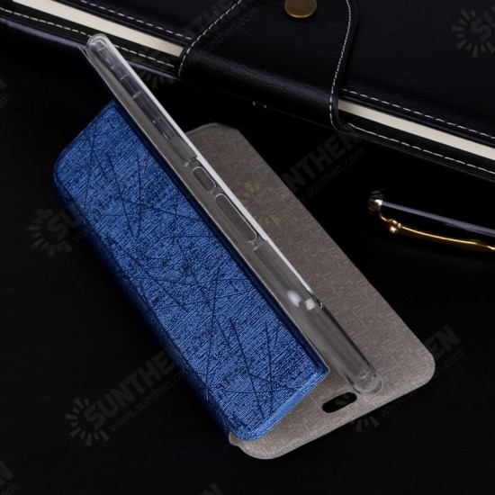 Silk Texture Flip with Foldable Stand PU Leather Shockproof Full Cover Protective Case for Xiaomi Redmi Note 9 / Redmi 10X 4G Non-original