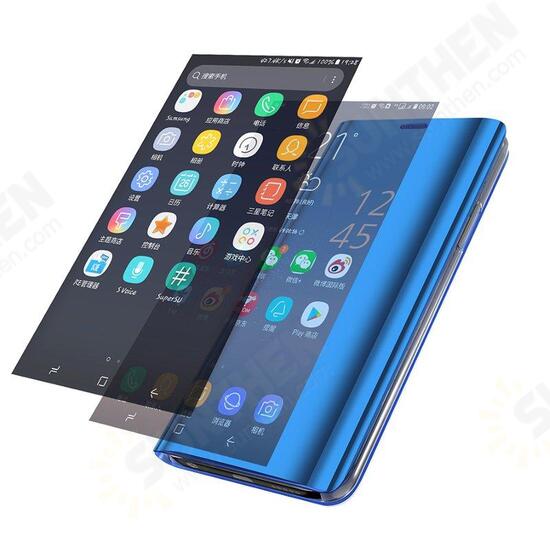 Smart Sleep Mirror Window View Bracket Protective Case For Samsung Galaxy A6 2018/A6 Plus 2018/A7 2018/A9 2018 Smart Sleep Mirror Window View Bracket Protective Case For Samsung Galaxy A6 2018/A6 Plus 2018/A7 2018/A9 2018