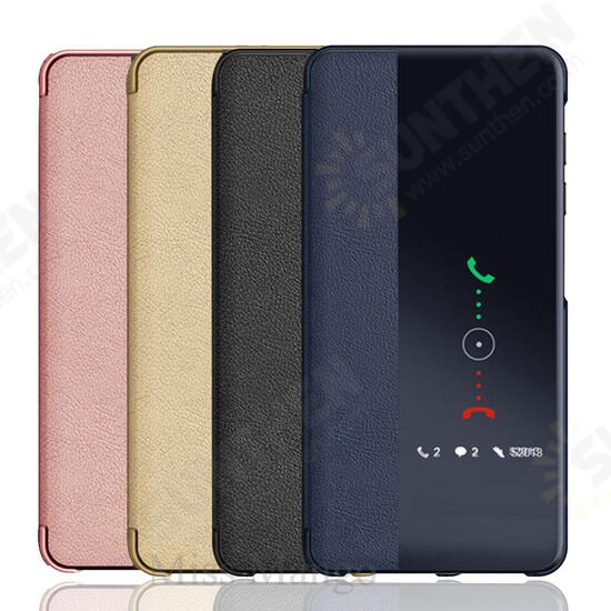 Smart Sleep Window View Stand Flip PU Leather Protective Case for Samsung Galaxy A50 2019