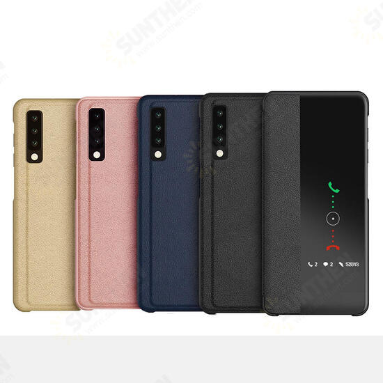 Smart Sleep Window View Stand Flip PU Leather Protective Case for Samsung Galaxy A70 2019