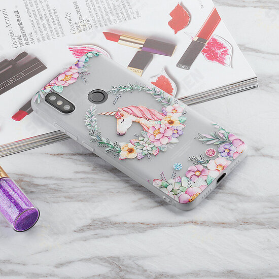 Soft TPU Matte Embossed Flower Pattern Protective Case For Xiaomi Mi8 Mi 8 Non-original