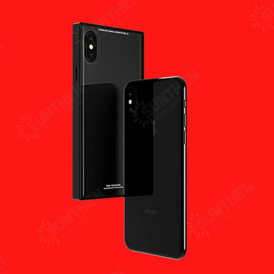 Square Glossy Tempered Glass Protective Case for iPhone X/7/8/7Plus/8Plus