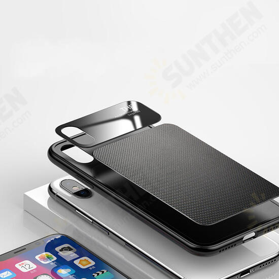 Tempered Glass Lens Dissipating Heat Soft TPU Protective Case for iPhone X