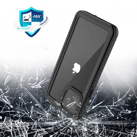 Transparent Touch Screen PC + TPU Shockproof Dustproof IP68 Waterproof with Lens Protect Full Cover Protective Case for iPhone 12 6.1 inch