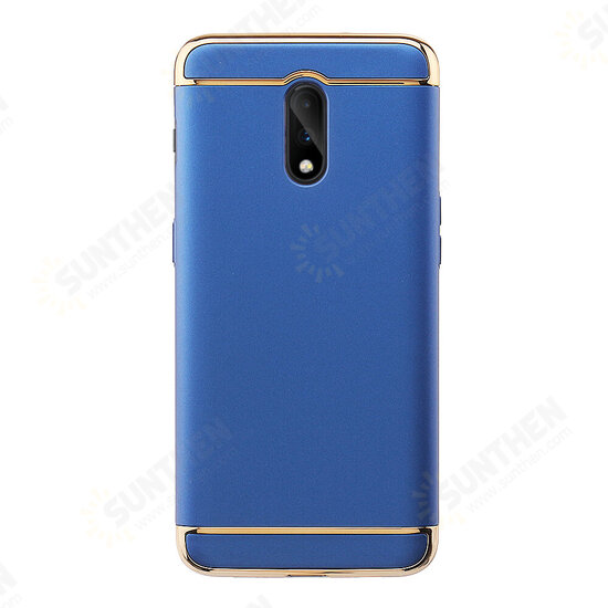 Ultra-thin 3 in 1 Plating Frame Splicing PC Hard Protective Case For OnePlus 6T