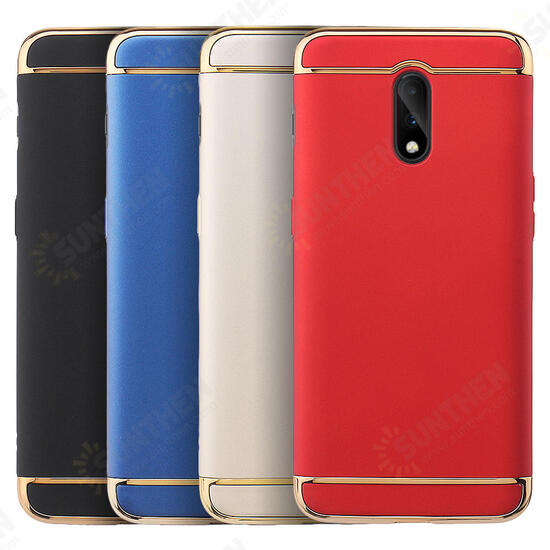 Ultra-thin 3 in 1 Plating Frame Splicing PC Hard Protective Case For OnePlus 6T