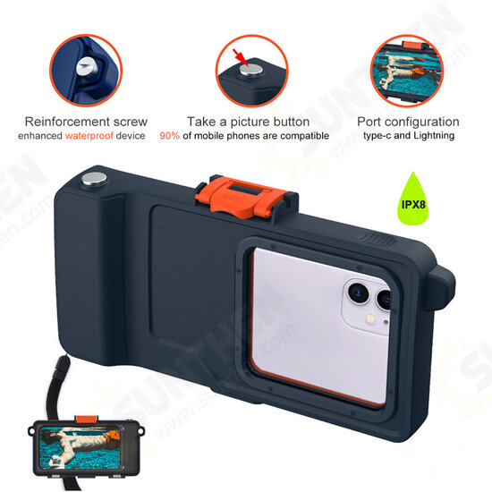 Universal 6.7 inch Professional IPX8 Waterproof Mobile Phone Case with Transparent Window Take Picture Shockproof Underwater Diving Surfing Protective Case