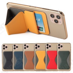 Universal Foldable PU Leather Adhesive Sticker Ultra-Thin with Card Holder Pocket Mobile Phone Stand Grip Compatible with Most Smartphones Universal Foldable PU Leather Adhesive Sticker Ultra-Thin with Card Holder Pocket Mobile Phone Stand Grip Compatible with Most Smartphones