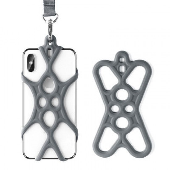 Universal Pure Silicone Mobile Phone Lanyard Necklace Case Cover Holder for 4.0-6.2 inch Devices