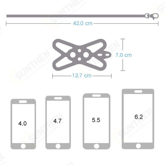 Universal Pure Silicone Mobile Phone Lanyard Necklace Case Cover Holder for 4.0-6.2 inch Devices