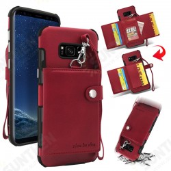 Wallet Protective Case With Strap For Samsung Galaxy S8 Plus PU Leather Card Slots Pocket Wallet Protective Case With Strap For Samsung Galaxy S8 Plus PU Leather Card Slots Pocket