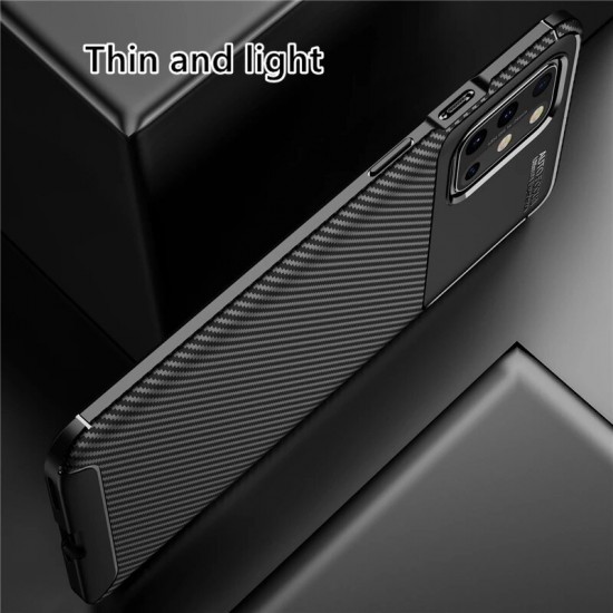 For OnePlus 8T Case Luxury Carbon Fiber Pattern Shockproof Silicone Protective Case