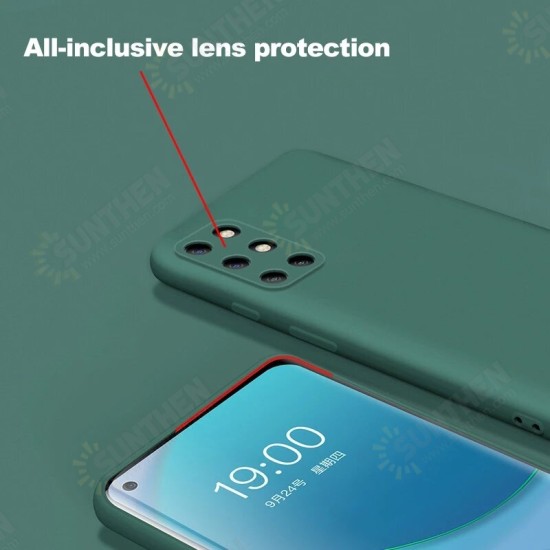 For OnePlus 8T Case Smooth Shockproof with Lens Protector Soft Liquid Silicone Rubber Back Cover Protective Case