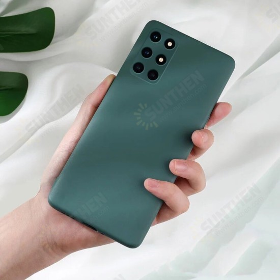 For OnePlus 8T Case Smooth Shockproof with Lens Protector Soft Liquid Silicone Rubber Back Cover Protective Case