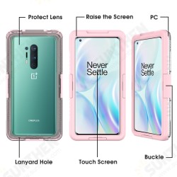 For OnePlus 9 Pro/ 8T/ 8/ 7/ 8 Pro/ 7T/ 7 Pro IP68 Waterproof Case Transparent Touch Screen PC + TPU Shockproof Dustproof Full Cover Protective Case