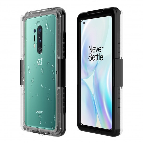 For OnePlus 9 Pro/ 8T/ 8/ 7/ 8 Pro/ 7T/ 7 Pro IP68 Waterproof Case Transparent Touch Screen PC + TPU Shockproof Dustproof Full Cover Protective Case