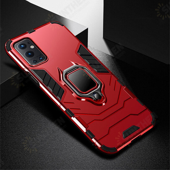 For OnePlus 9 Pro Case Shockproof Magnetic with 360° Rotation Finger Ring Holder Stand PC Protective Case