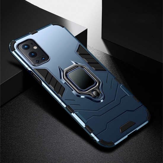 For OnePlus 9 Pro Case Shockproof Magnetic with 360° Rotation Finger Ring Holder Stand PC Protective Case
