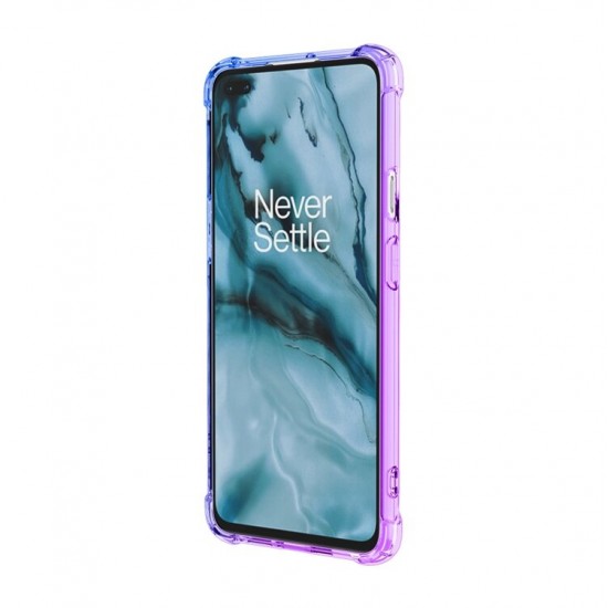 For OnePlus Nord Case Gradient Color with Four-Corner Airbags Shockproof Translucent Soft TPU Protective Case