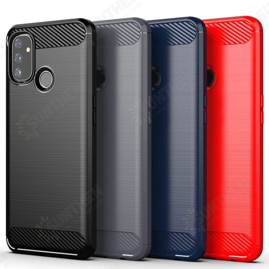 For OnePlus Nord N100 Case Carbon Fiber Texture Shockproof TPU Protective Case Back Cover For OnePlus Nord N100 Case Carbon Fiber Texture Shockproof TPU Protective Case Back Cover