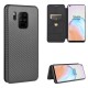 For C18 Pro Case Carbon Fiber Pattern Flip with Card Slot Stand PU Leather Shockproof Full Body Protective Case