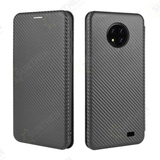 For C19 Case Carbon Fiber Pattern Flip with Card Slot Stand PU Leather Shockproof Full Body Protective Case