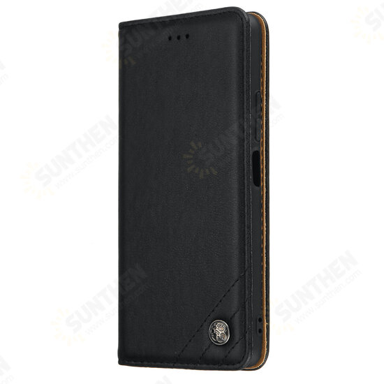 For POCO F3 Global Version Case Retro Flip with Multi-Card Slot PU Leather Shockproof Full Body Protective Case