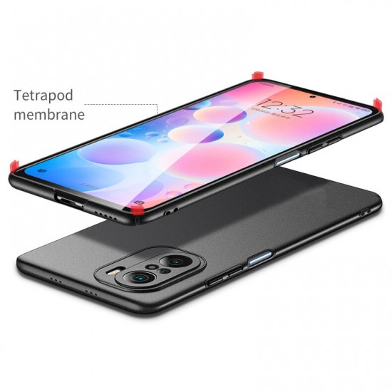 For POCO F3 Global Version Case Silky Smooth Anti-Fingerprint Shockproof Hard PC Protective Case Back Cover