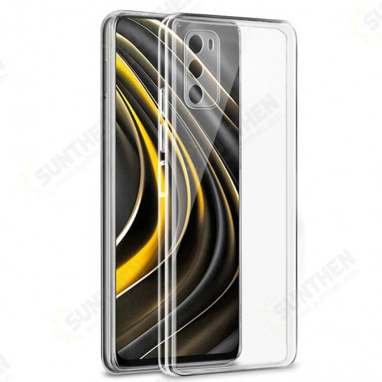 For POCO M3 Case Crystal Clear Transparent Ultra-Thin Non-Yellow with Lens Protector Soft TPU Protective Case