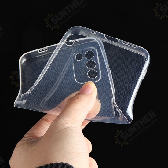 For POCO M3 Case Crystal Clear Transparent Ultra-Thin Non-Yellow with Lens Protector Soft TPU Protective Case