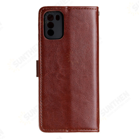 For POCO M3 Case Magnetic Flip Multiple Card Slot Foldable Stand PU Leather Shockproof Full Cover Protective Case