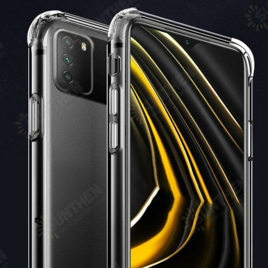 For POCO M3 Case with Air Bag Shockproof Transparent Non-Yellow Soft TPU Protective Case Non-Original For POCO M3 Case with Air Bag Shockproof Transparent Non-Yellow Soft TPU Protective Case Non-Original