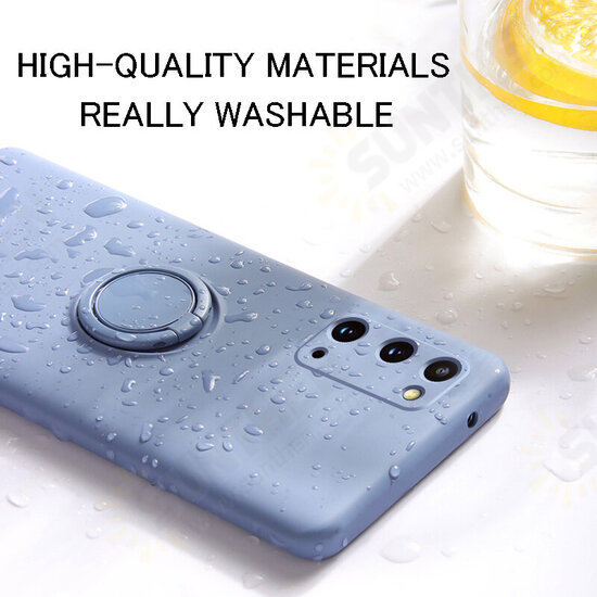 For POCO M3 Case with Ring Holder Lens Protector Soft Liquid Silicone Rubber Protective Case For POCO M3 Case with Ring Holder Lens Protector Soft Liquid Silicone Rubber Protective Case