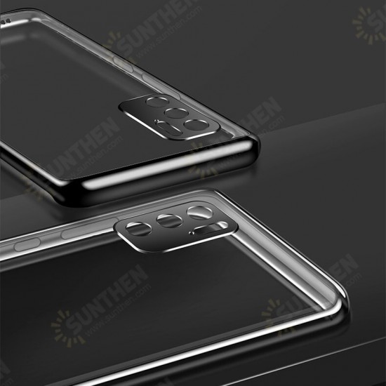 Global Version/ Xiaomi Redmi Note 10 5G Case 2 in 1 Plating with Lens Protector Ultra-Thin Anti-Fingerprint Shockproof Transparent Soft TPU Protective Case