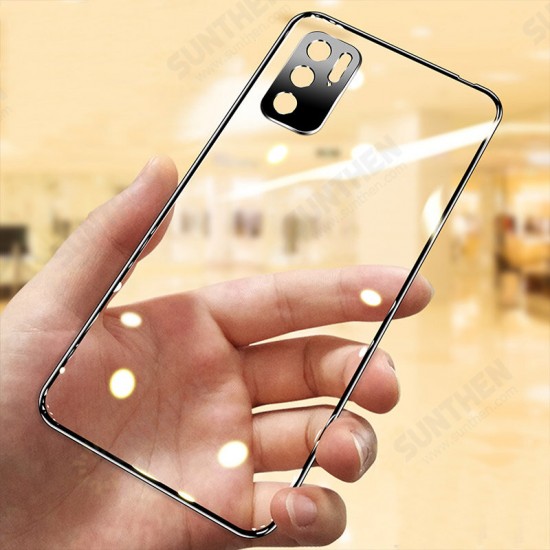 Global Version/ Xiaomi Redmi Note 10 5G Case 2 in 1 Plating with Lens Protector Ultra-Thin Anti-Fingerprint Shockproof Transparent Soft TPU Protective Case