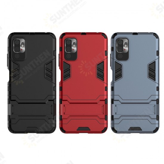 For POCO M3 Pro 5G NFC Global Version/ Xiaomi Redmi Note 10 5G Case with Bracket Shockproof PC Protective Case Back Cover
